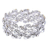 Silver Plated Multi-Leaf Bridal Bracelet For Wedding