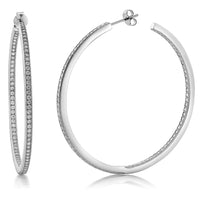 Women's Sterling Silver Inside Out Hoop Earrings - sparklingselections