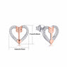 JO WISDOM Fine Jewelry Silver Earring Costume Jewelry Heart Earrings Wedding Decorations Rose Plated