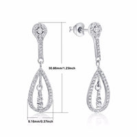 Women Silver Long Earrings For Wedding Parties - sparklingselections