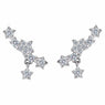 Silver Shining Star Bridal Earrings