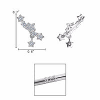 Silver Shining Star Bridal Earrings - sparklingselections