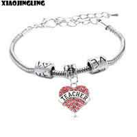 Teacher's Day Love Heart Bangle Bracelets - sparklingselections