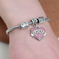 Teacher's Day Love Heart Bangle Bracelets - sparklingselections