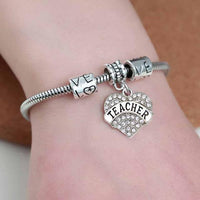 Teacher's Day Love Heart Bangle Bracelets - sparklingselections