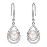 Silver Teardrop Bridal Earrings