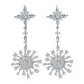 Sterling Silver Snowflake Flower Bridal Earrings