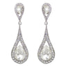Tear Drop Long Bridal Earrings