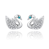 Luxury Zircon Little Swan Stud Earrings - sparklingselections