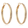 Crystal Wide Circle Big Large Loop Hoop Earrings