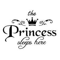The Princess Sleeps Here Vinyl Wall Stickers For kids Rooms - sparklingselections