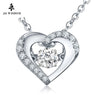Silver Necklace Heart Pendant Jewelry With Dancing Natural Stone