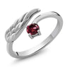 Round Red Garnet Women's Engagement Ring