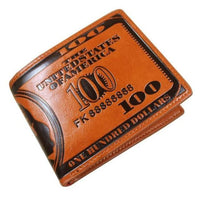 Leather Card Holder Bag US Dollar Pound Printed Pattern Wallet - sparklingselections