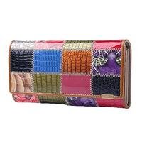 Top Quality Ladies Wallets New Charm PU Leather Women Multi Pockets Stylish Wallet Patchwork - sparklingselections
