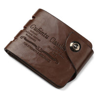 Men Billfold Mini Leather Wallet Fashion Designer Genuine Leather Wallet Pocket Cards Holder - sparklingselections