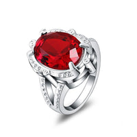 Beautiful Silver Plated Red Crystal Ring For Women - sparklingselections