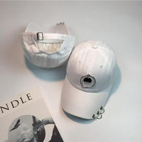 new Mens Solid Color Iron Ring Decor Cotton Caps - sparklingselections
