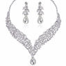 Austrian Crystal Water Drop Earrings With Necklace Wedding Jewelry Sets For Women/Girls/Mom, Bridal Jewelry Sets