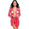 Transparent Floral Lace Robe Women Lingerie size sml