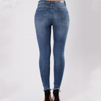 Women Flowers Embroidered Stretch Denim Jeans - sparklingselections