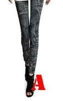 New Sexy Womens Leggings Jeggings Fashion tattoo Denim jeans Stretchy Skinny Pants - sparklingselections