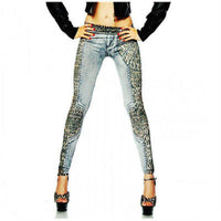 New Women Sexy Universe leopard Skinny Jeans size m - sparklingselections