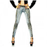 New Women Sexy Universe leopard Skinny Jeans size m