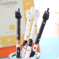 2Pcs Black White Pigeon Cat Gel Ink Ball Pen - sparklingselections