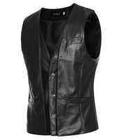 new Fashion PU Leather vest for Men size mlxl - sparklingselections