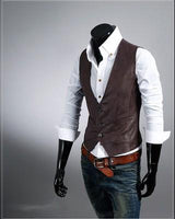 new Spring and Autumn men's casual leather vest size mlxl - sparklingselections