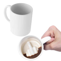 Creative Design White Middle Finger Ceramic Mug - sparklingselections