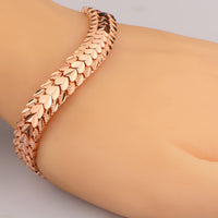 Lovers' Rose Gold Color Carving Wristband - sparklingselections
