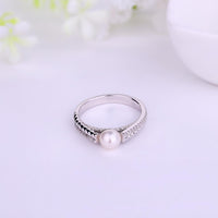 Women's Silver Ring with Pink Pearl - sparklingselections