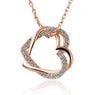 Crystal Double Heart Pendant Necklace