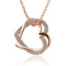 Double Heart Pendant Necklace For Women