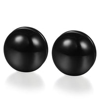 Men  Black Round Magnet Stud Earrings - sparklingselections