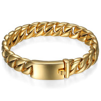 Gold Color Thick Stainless Steel Bracelet - sparklingselections