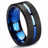 Unisex Blue Center Couples Engagement Ring