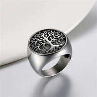 Men Silver Tree Of Life Ring Casting Stainless Steel Rings For Men - sparklingselections