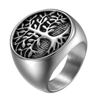 Men Silver Tree Of Life Ring Casting Stainless Steel Rings For Men - sparklingselections