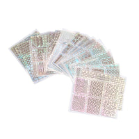 24 Sheets Hollow Irregular Grid Stencil Reusable Manicure Stickers - sparklingselections