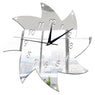 Windmill Mirror Silver Wall Clock