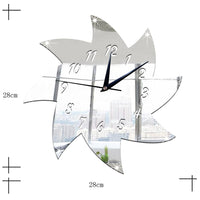 Windmill Mirror Silver Wall Clock - sparklingselections