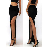 New Arrival Women Lady Charming Black Side Open Long Maxi Skirt size m - sparklingselections