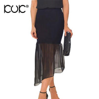 new Women Transparent Summer Midi Black Skirt size sml - sparklingselections