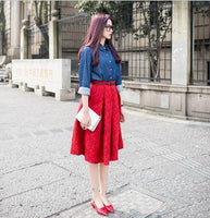 Spring New Retro High Waist Skirt for Women size sml - sparklingselections