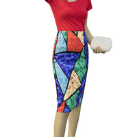 New Print Women Office Skirt  size mlxl - sparklingselections