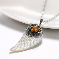 Angel Wings Necklace With Crystal Pendant For Women - sparklingselections