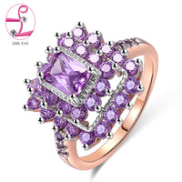 Cubic Zirconia Geometric Engagement Wedding Ring - sparklingselections